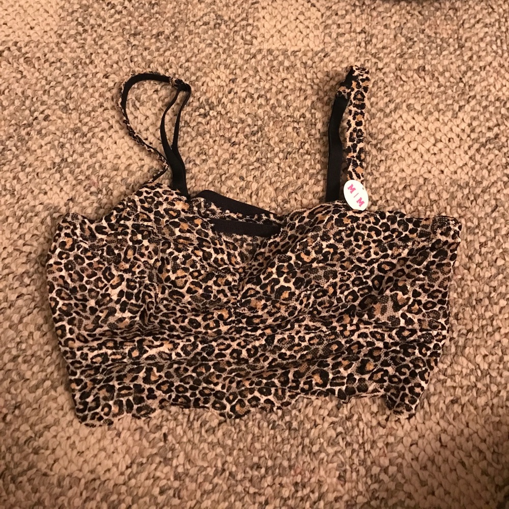 VS Pink Leopard Print Bralette NWT